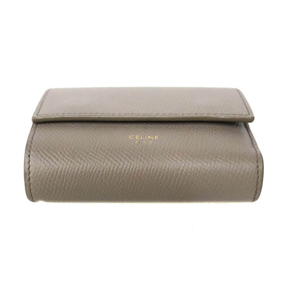Celine Leather Wallet Gray Trifold Compact - Picture 5 of 8